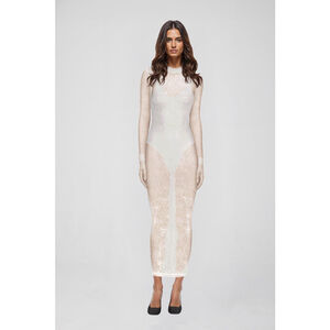 Women's ATOIR White Rose Print Sheer Maxi Dress S